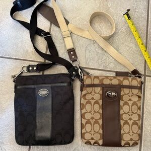 Coach Black and Tan Crossbody Bags - BOTH for $45